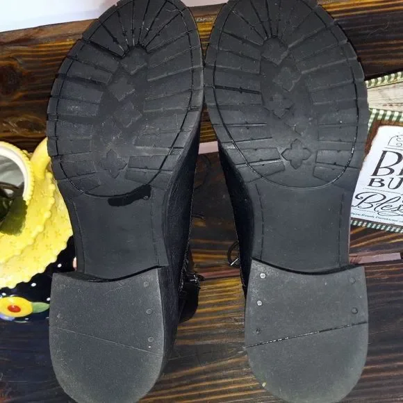 SUGAR Combat Chunky Heel Ankle Boots - Picture 12 of 13